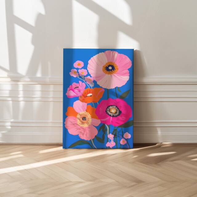 Flower Market Rotterdam Canvas Print Abstract Floral Wall Art - image 1