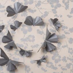 3D Butterfly Wall Art Steel Grey Metallic Silhouettes For Girls Room, Nursery, & Home Art Decor - thumbnail 2