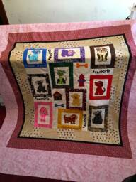 Custom Twin Quilt Embroidered Applique Dog Quilt/Nursery With Decor/Youth Quilt/Puppy Throw Quilt/Made To Order Gift - thumbnail 1