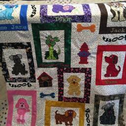 Custom Twin Quilt Embroidered Applique Dog Quilt/Nursery With Decor/Youth Quilt/Puppy Throw Quilt/Made To Order Gift - thumbnail 2