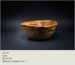 Wooden Bowl Of Green Turned Kaki & Slowly Let It Dry in Controlled Environment - thumbnail 1