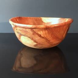 Wooden Bowl Of Green Turned Kaki & Slowly Let It Dry in Controlled Environment - thumbnail 2