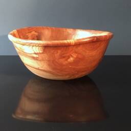 Wooden Bowl Of Green Turned Kaki & Slowly Let It Dry in Controlled Environment - thumbnail 3