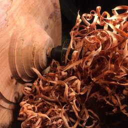 Wooden Bowl Of Green Turned Kaki & Slowly Let It Dry in Controlled Environment - thumbnail 4