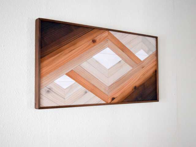 Geometric Wood Wall Art White Portal Hanging - image 1