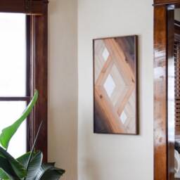 Geometric Wood Wall Art White Portal Hanging - thumbnail 4