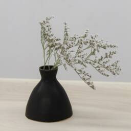 Matte Black Ceramic Candle Taper Holder - thumbnail 2