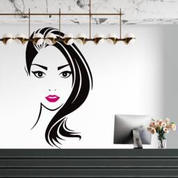 Woman Face Vinyl Wall Decal Beauty Salon Decor 2933 - thumbnail 2