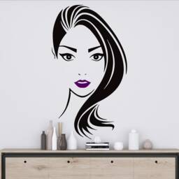 Woman Face Vinyl Wall Decal Beauty Salon Decor 2933 - thumbnail 3
