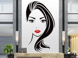 Woman Face Vinyl Wall Decal Beauty Salon Decor 2933 - thumbnail 1