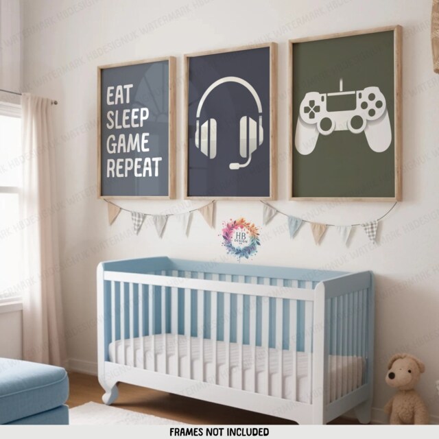 Boys Bedroom Decor - Set Of 3 Gamer Wall Art - Teen Room Gaming Poster Prints Video Game Print Kids Artwork Gift For Boy Gifts - image 1