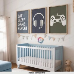 Boys Bedroom Decor - Set Of 3 Gamer Wall Art - Teen Room Gaming Poster Prints Video Game Print Kids Artwork Gift For Boy Gifts - thumbnail 1