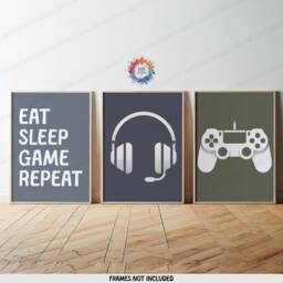 Boys Bedroom Decor - Set Of 3 Gamer Wall Art - Teen Room Gaming Poster Prints Video Game Print Kids Artwork Gift For Boy Gifts - thumbnail 2