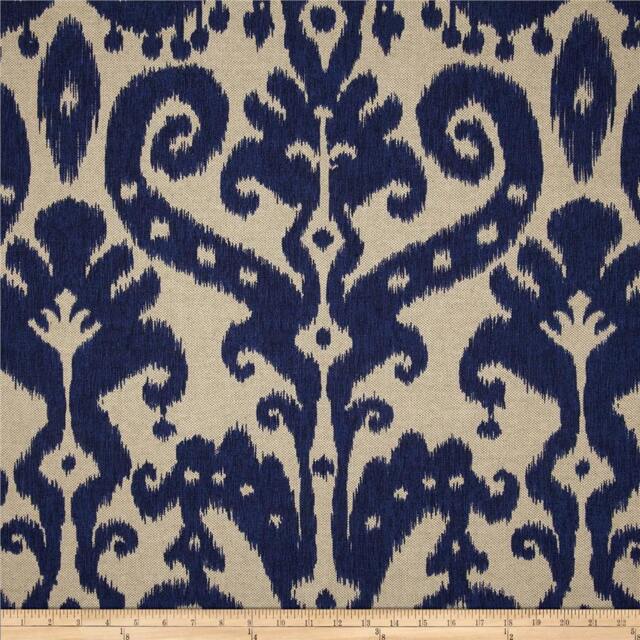 "Pair 25 Or 50"" Wide Lacefield Marrakesh Indigo Rod Pocket Panels Drapes Cafe Curtains 24 63 72 84 96 108 120"
