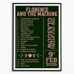 Florence & The Machine Setlist Print 9Th Feb 2026 Glasgow Ovo Hydro - Indie Rock Music - thumbnail 3