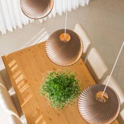 Natural Wood Pendant Light Veneer Lampshade For Dining Room - Kitchen Island Lighting Chandelier Us Prepaid Tariffs Fixture Wind - thumbnail 2