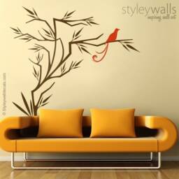 Branch & Birds Wall Decal, Sticker, Bird On Japanese Style Decal For Home Living Room Decor