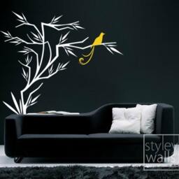 Branch & Birds Wall Decal, Sticker, Bird On Japanese Style Decal For Home Living Room Decor - thumbnail 2