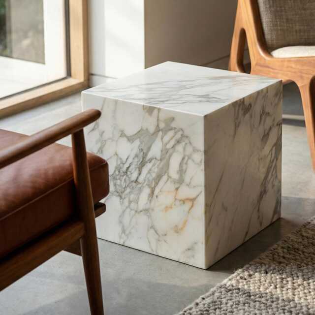 Zoccolo in Marmo Calacatta Gold Levigato - Tavolo Minimalista - image 1