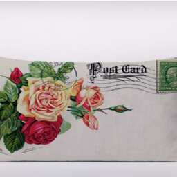 Vintage Rose Stamp Flower - Can Be Customizeable Personlized -Cushion Cover Case Or Stuffed With Insert - thumbnail 2