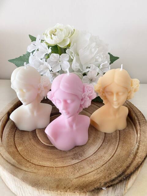 Female Candle - Flower Girl Decorative Candles Figure Pillar Lady Handmade Vegan Weddings Bridesmaid Gifts For Her - image 1