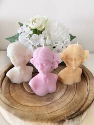 Female Candle - Flower Girl Decorative Candles Figure Pillar Lady Handmade Vegan Weddings Bridesmaid Gifts For Her