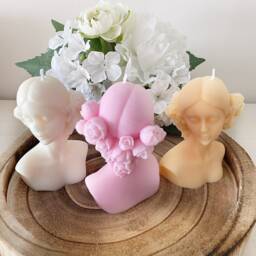 Female Candle - Flower Girl Decorative Candles Figure Pillar Lady Handmade Vegan Weddings Bridesmaid Gifts For Her - thumbnail 2