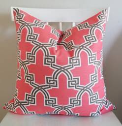 Decorative Pillow Cushion Covers - Accent Throw Geotemple Geo Pagoda Coral, Soft Brown - thumbnail 1