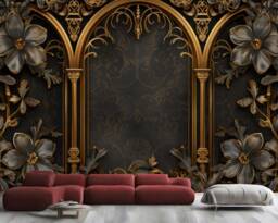 Gothic Floral Wallpaper Mural, Peel & Stick Wall Decal - thumbnail 1