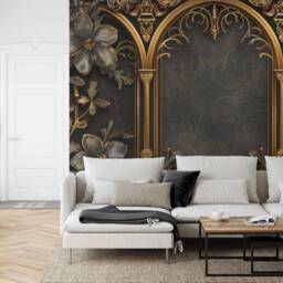 Gothic Floral Wallpaper Mural, Peel & Stick Wall Decal - thumbnail 3