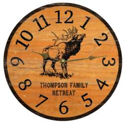 Elk Clock - Personalized Clock - thumbnail 1