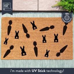 Easter Bunny Doormat - Spring Door Mat Custom Decor Happy Funny - thumbnail 1