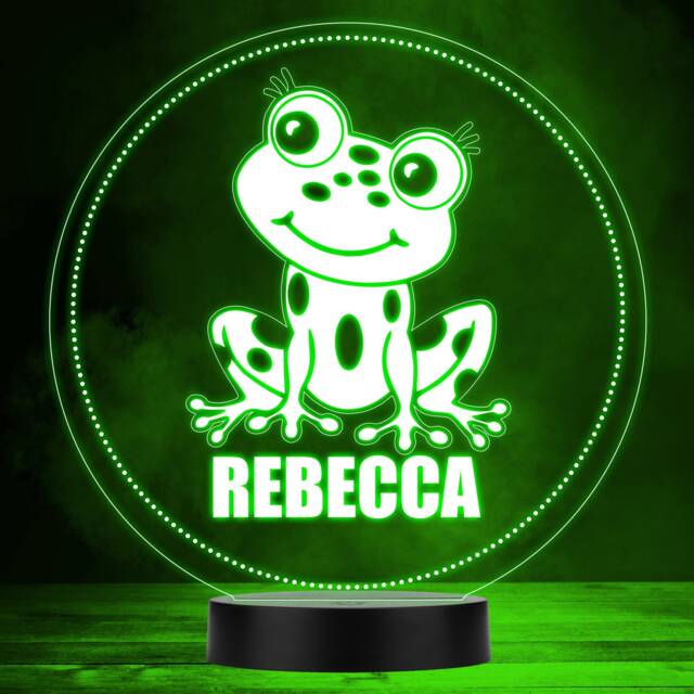 Cute Little Spotty Frog Colour Changing Led Lamp Personalised Gift Night Light - Bedroom - image 1