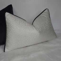 Ivory Textured Black Piped Cushion Cover, Astar John Lewis Rectangle Cover - thumbnail 3