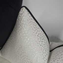 Ivory Textured Black Piped Cushion Cover, Astar John Lewis Rectangle Cover - thumbnail 2