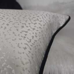 Ivory Textured Black Piped Cushion Cover, Astar John Lewis Rectangle Cover - thumbnail 4