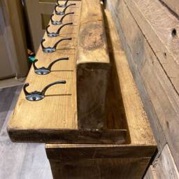 Rustic Reclaimed Shoe Rack With Matching Coat Rack - thumbnail 3