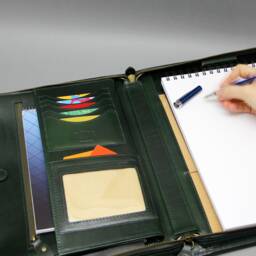 Leather Portfolio A4 Letter Size Green - thumbnail 3