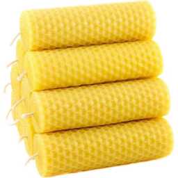 5 Beeswax Candles Made By Hand Rolled Golden Yellow 100% Natural Candle -Height 10 cm -Diameter Approx. 3 -Burning Time 5H Per - thumbnail 3