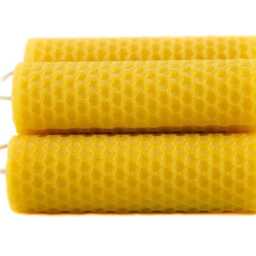 5 Beeswax Candles Made By Hand Rolled Golden Yellow 100% Natural Candle -Height 10 cm -Diameter Approx. 3 -Burning Time 5H Per - thumbnail 2