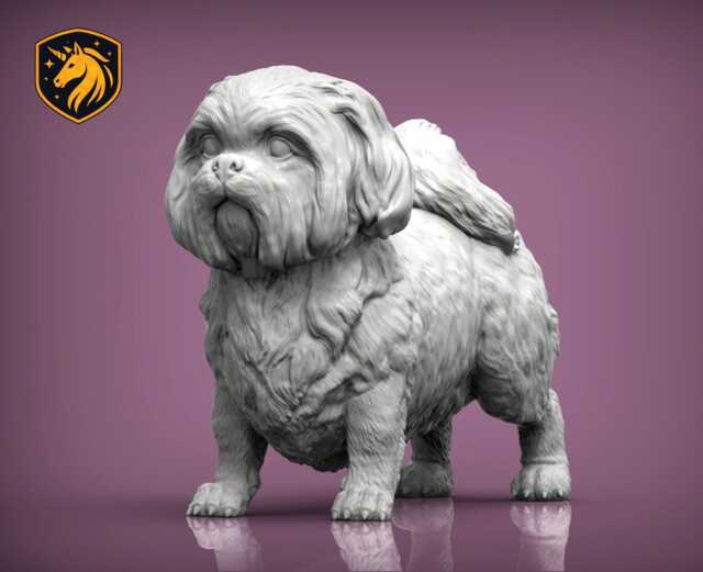 Shih Tzu - Standing Pose - Unpainted Abs Resin Model - Realistic Dog Sculpture - image 1