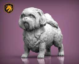 Shih Tzu - Standing Pose - Unpainted Abs Resin Model - Realistic Dog Sculpture - thumbnail 1