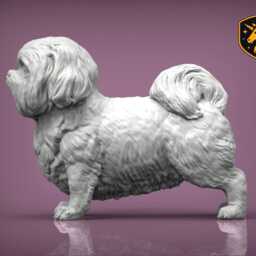 Shih Tzu - Standing Pose - Unpainted Abs Resin Model - Realistic Dog Sculpture - thumbnail 3