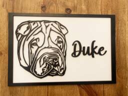 Personalised Shar Pei Wall Art - Shar-Pei Picture Gift Sign Frame Dog Lover - thumbnail 1