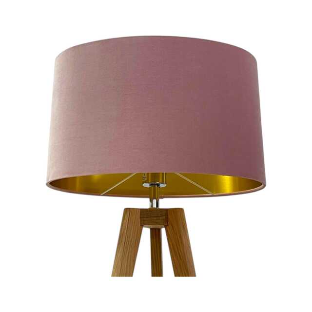 Blush Pink Velvet Brushed Gold Oval Lampshade - image 1