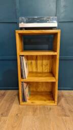Reclaimed Wood Hifi Media Unit - Album & Amplifier Storage Shelf - thumbnail 4