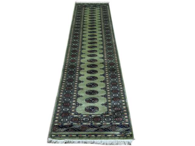 2.6x10 Pistachio Green Bokhara Rug - Runner Hallway Luxury Long Fine Quality Afghan - image 1