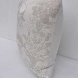 Handmade Laura Ashley Cushion, Josette Dark Linen, Austen Off White Back - thumbnail 3