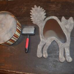 Recycled Cat Hair Wall Mirror, Gray Lover Gift, Oddities Decor - thumbnail 4