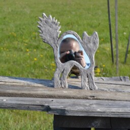 Recycled Cat Hair Wall Mirror, Gray Lover Gift, Oddities Decor - thumbnail 2